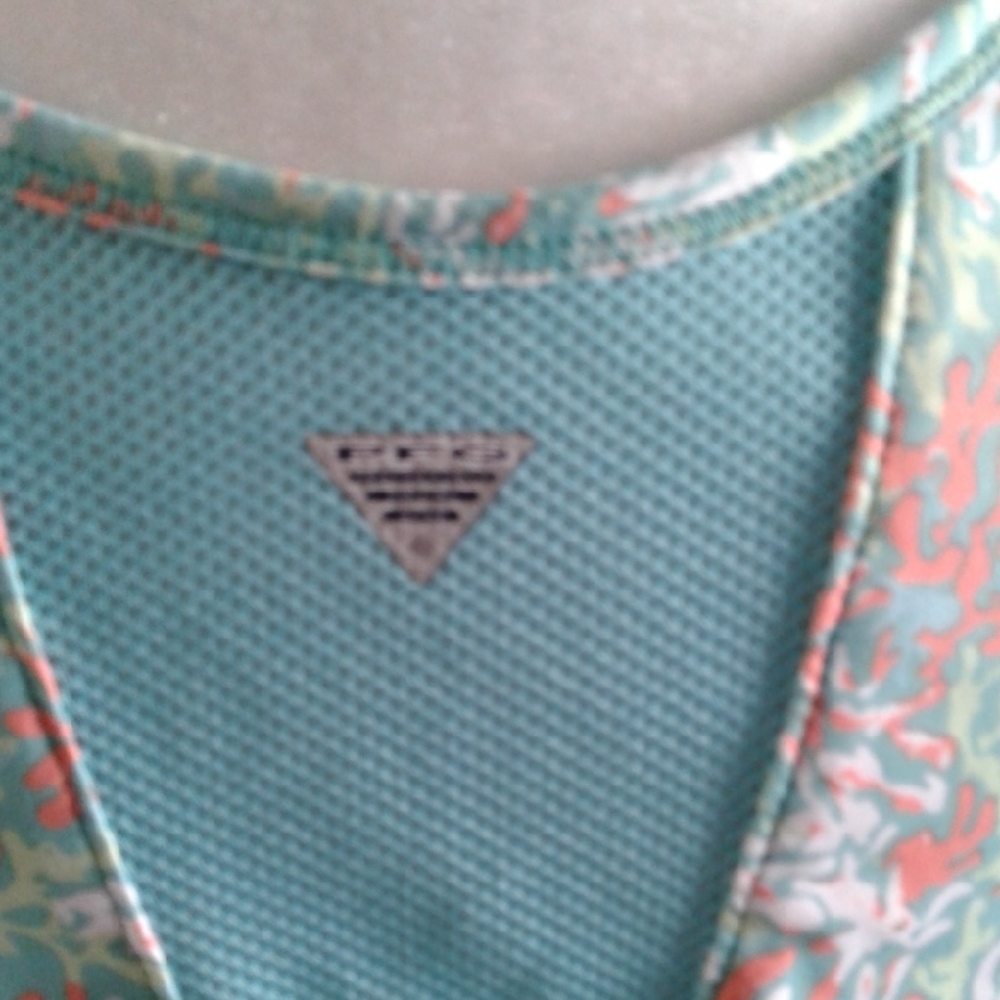 Columbia Teal and Coral Patterned Top - Picture 5 of 8